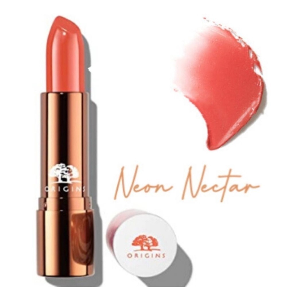 Origins Blooming Bold‎ Lipstick Neon Nectar Bright Coral Full Coverage 0.1oz New